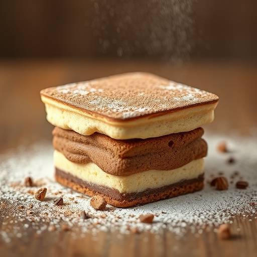 Classic Tiramisu with cocoa powder