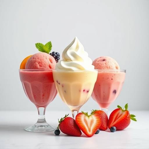 Seasonal Sorbet Trio with fresh fruit